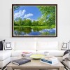 Full Drill - 5D DIY Diamond Painting Kits Charming Spring Green Forest Clear Lake