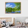 Full Drill - 5D DIY Diamond Painting Kits Charming Spring Green Forest Clear Lake