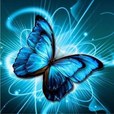 Special Beautiful Blue Butterfly Picture Patterns Diamond Painting Kits