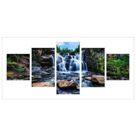 Full Drill - 5D DIY Diamond Painting Kits Multi Panel Landscape Waterfall